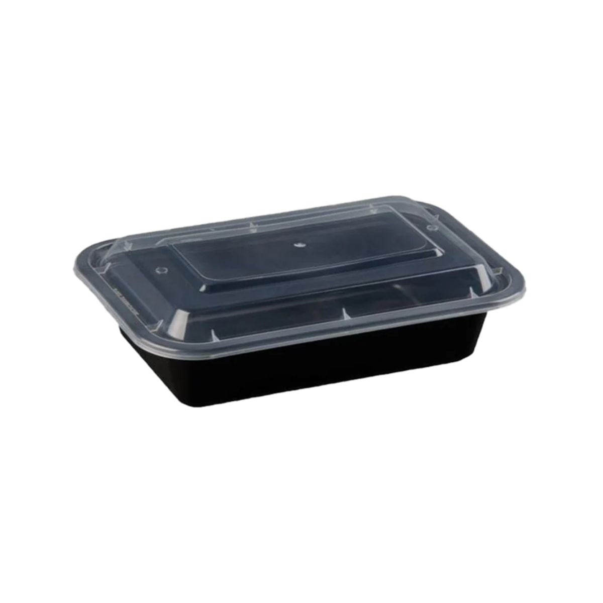 28oz Black Base Rectangle Plastic Container - 150 Pieces