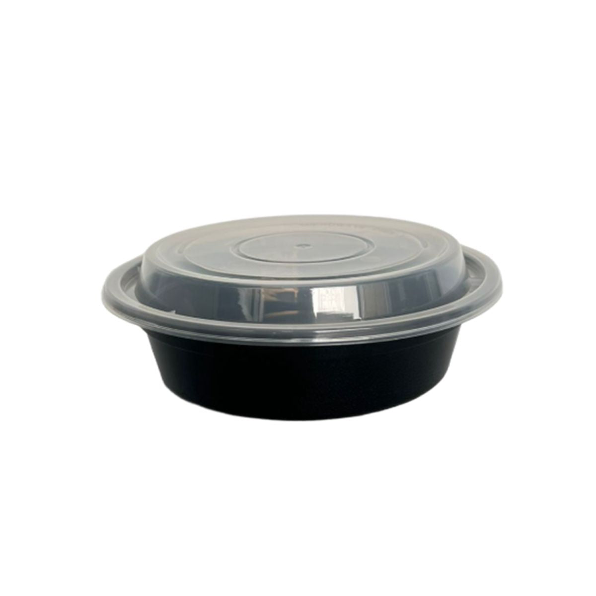 16oz Black Base Round Plastic Container - 150 Pieces