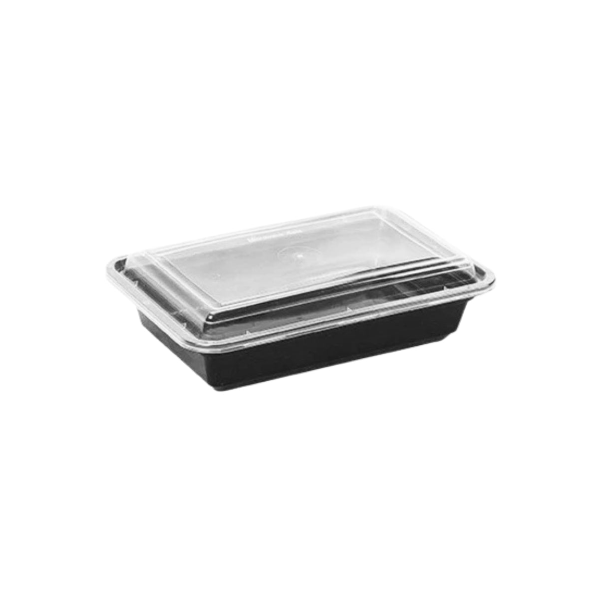 24oz Black Base Rectangle Plastic Container - 150 Pieces