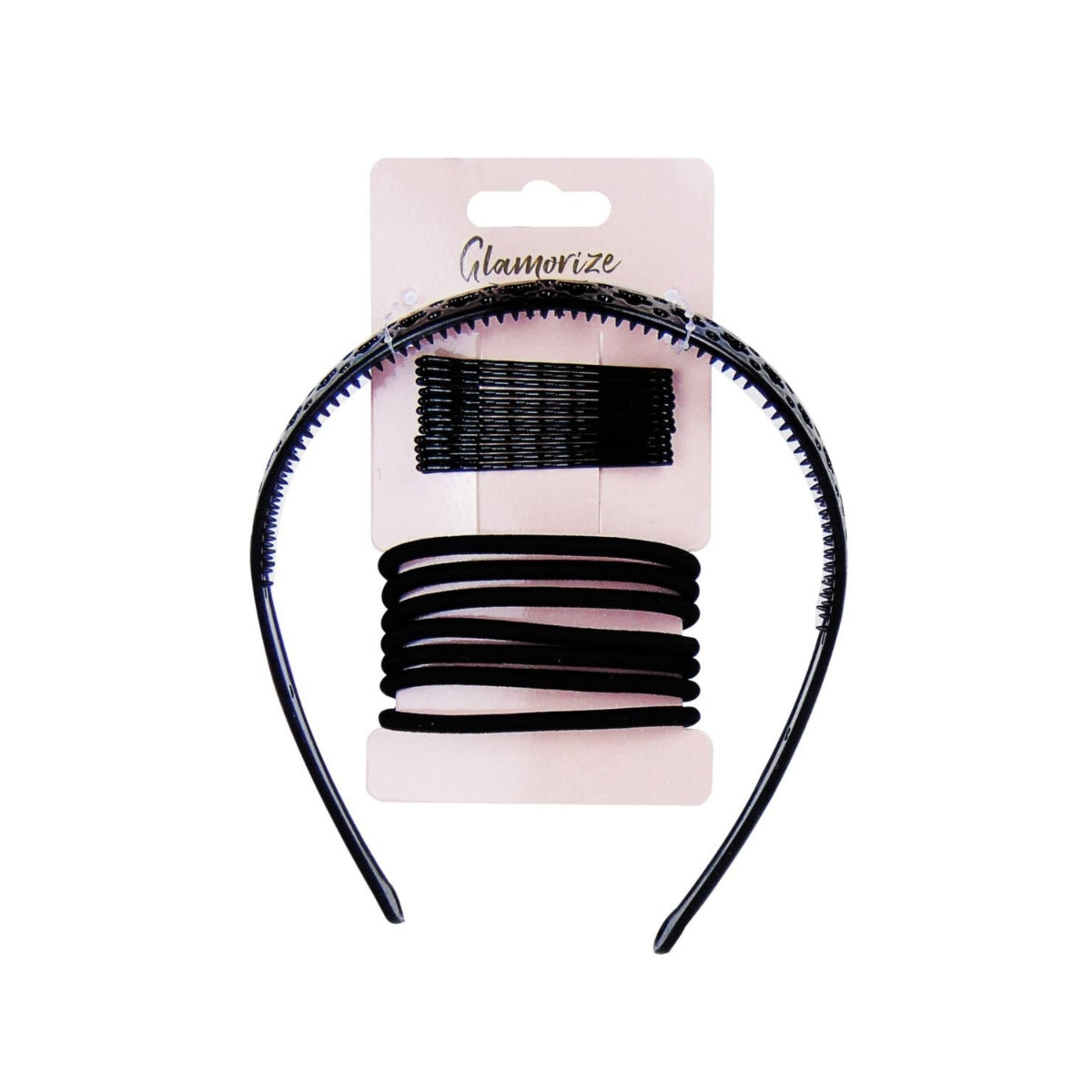 Black Hair Accessory Set 20pcs - 24 Units