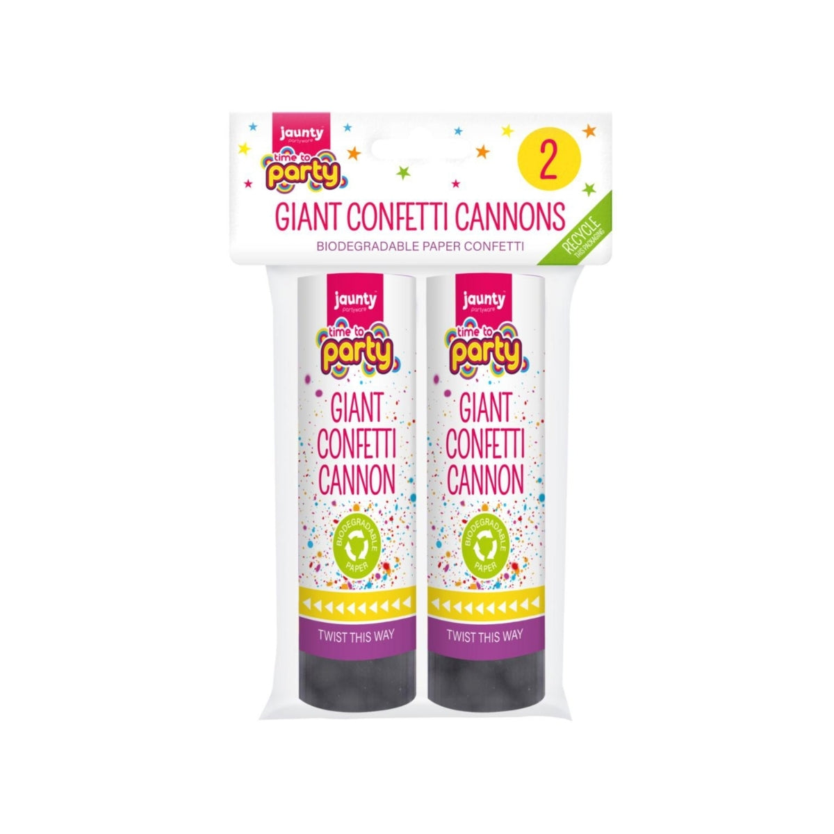 Jaunty Giant Confetti Cannon 2pk - 24 Units