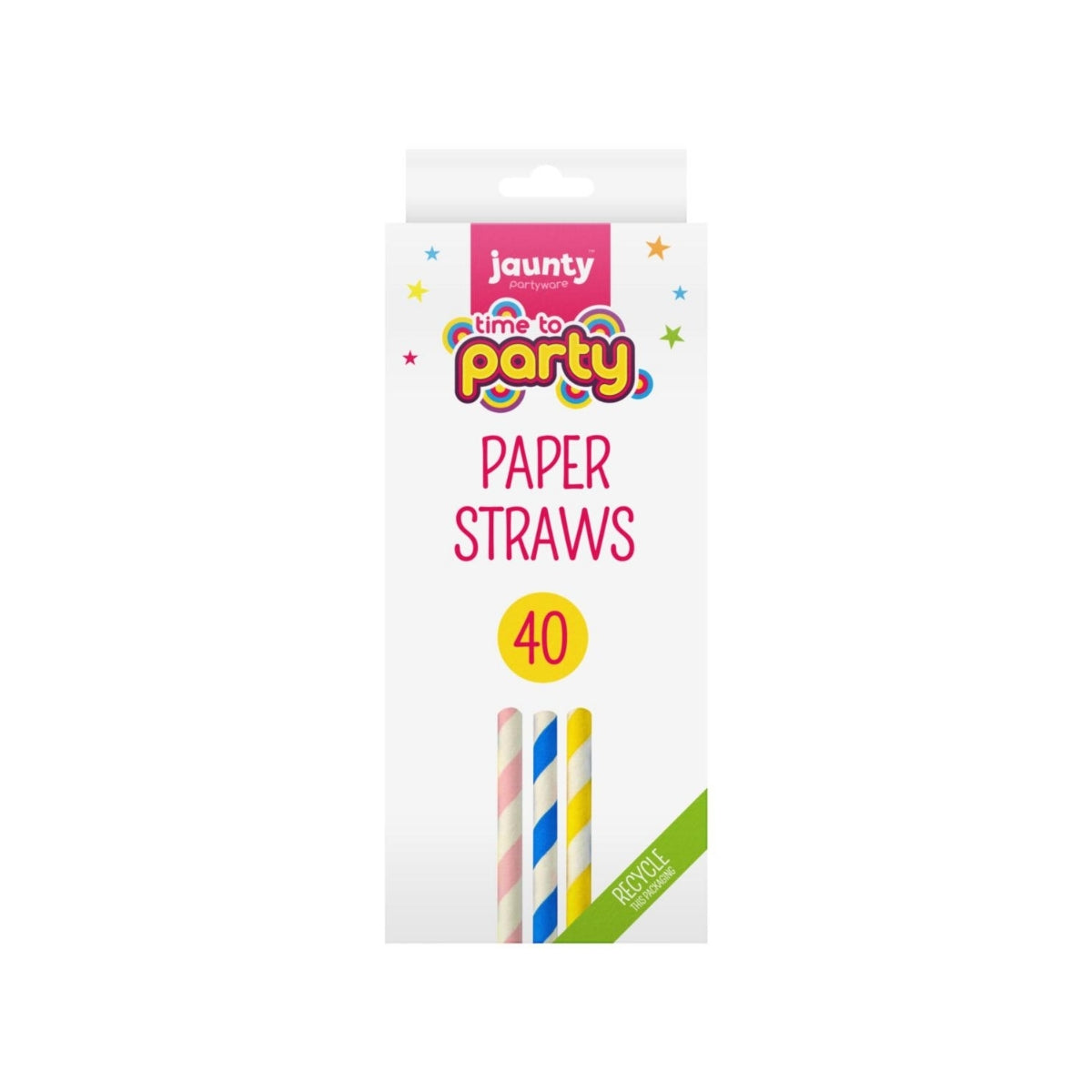 Jaunty Paper Straws 40pk - 24 Units
