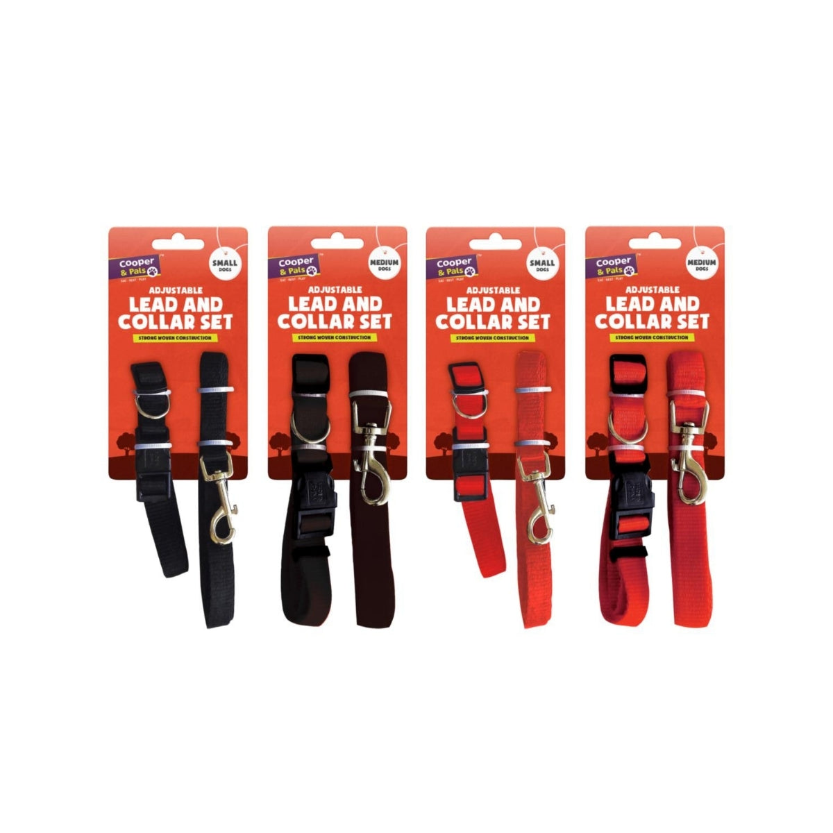 Small and Medium Dog Lead and Collar 2pk - 12 Units